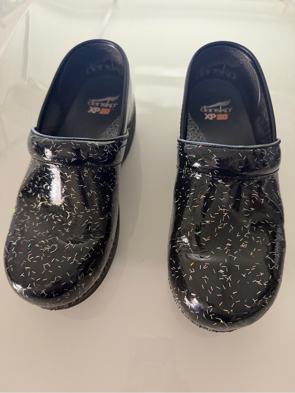 Dansko Women Black Glitter Patent Clog